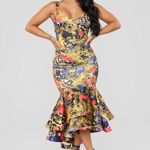 Fashion Nova high low ruffle dress